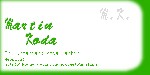 martin koda business card